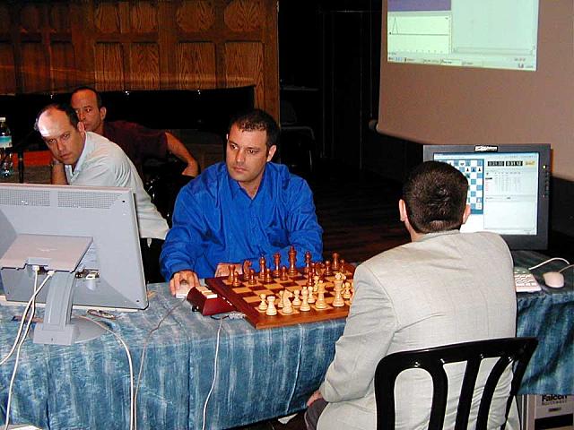 Photo: Garry Kasparov verses Deep Junior chess computer 6th match ends in  draw - 